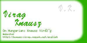 virag knausz business card